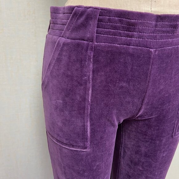 Vintage NWT Deadstock Y2K Rampage Velour Low Rise Track Pants Purple Medium - Picture 2 of 6